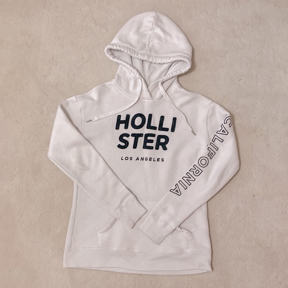 Hollister Tops - HOLLISTER White Logo Hoodie